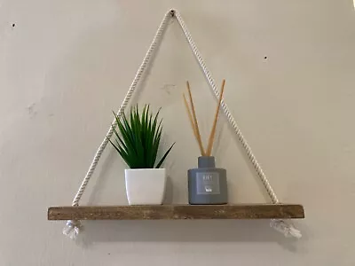 Handcrafted Wall Shelf | Floating Rope Hanging Shelf | Easy To Install | • £13.60