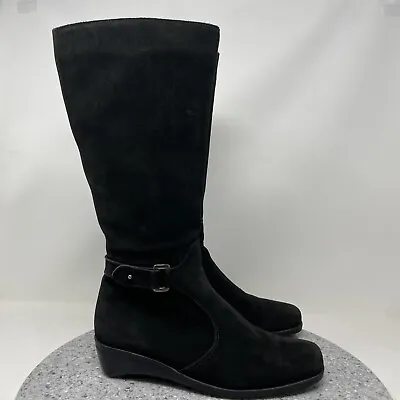 La Canadienne Boots Emilia Womens 8 N Black Suede Leather Waterproof Shoes • $44.80