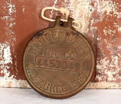 Vintage Metal Badger Meter Brass Water Cover Milwaukee USA MFG Co 4453046 • $24.99