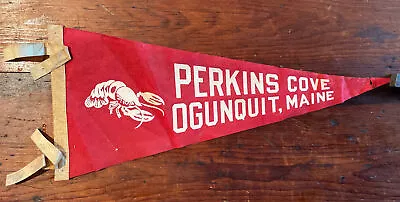 Vintage 17” Perkins Cove Ogunquit Maine Pennant - Rare - Lobster • $45