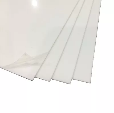 Plasticard - Styrene Sheets (HIPS) A4  Plastic Sheets White Gloss 0.5mm To 4mm. • £3.89