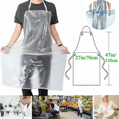 $12 • Buy 47x27  Waterproof Clear PVC Apron For Kitchen Housework Restaurant Butcher Clean