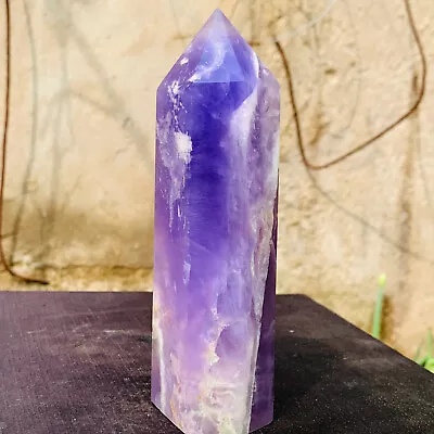 677g Natural Colored Fluorite Obelisk Quartz Crystal Energy Column Healing • $0.99