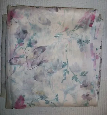 Vintage CROSCILL 1 Piece Sheer Butterfly Floral Curtain Scarf Valance 60 X 216 • $40