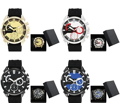 51mm Montres Carlo Luxury Men's Fashion Silicone Band Sports Analog Dress Watch • $18