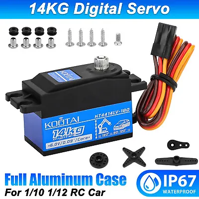 14KG Metal Gear Waterproof Digital Servo High Torque &Speed For 1/10 1/12 RC Car • $19.98