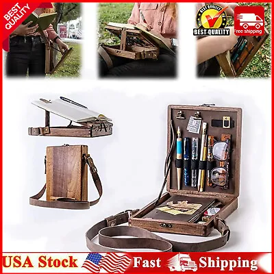 $30.92 • Buy Multifunctional Portable Writers Messenger Postman Bag Wooden Box Durable Craft