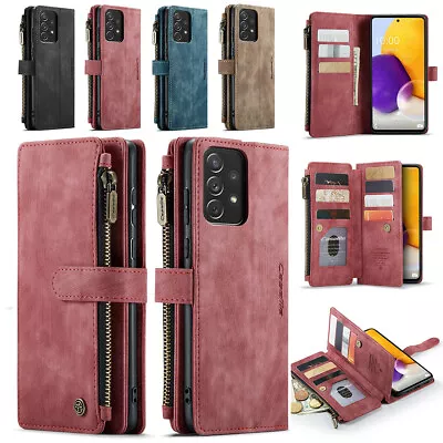 Leather Zipper Wallet Case Cover For Samsung Galaxy A72 A53 A52 A33 A32 A22 A13 • $13.41