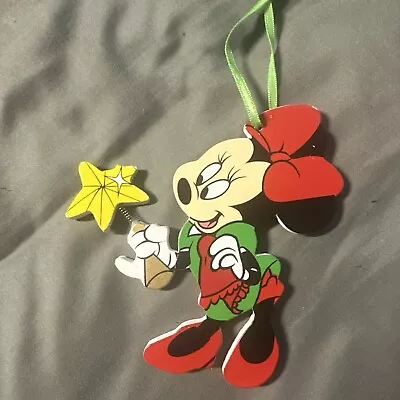 Vintage Wooden Disney Minnie Mouse Cut Out Christmas Ornament Kurt Adler • $12.99