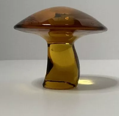 Viking Glass Epic Mushroom 3.5” Amber Paperweight - Vintage MCM Rare! • $138.99