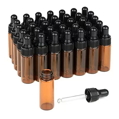 5ml Amber Glass Dropper BottleEmpty Essential Oil Bottles Glass Vials With G... • $23.73