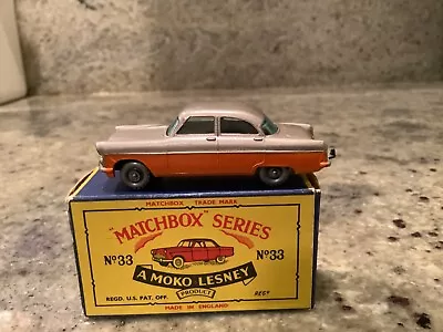 Lesney Matchbox Moko 33a FORD ZODIAC 2 Tone RARE SPW W/ob Mint Minus G Windows • $140.50