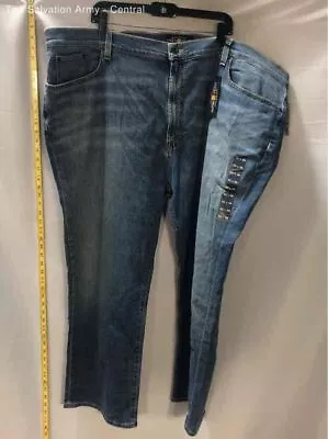 Lucky Brand Mens Blue Medium Wash 5-Pockets Denim Straight Jeans Size 52X30 • $9.99