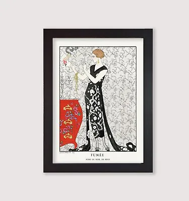£4.49 • Buy Framed Vintage George Barbier Fumée Art Deco Fashion Poster Print 1920's Jazz