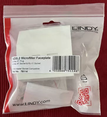 Lindy VDSL2 Microfilter Faceplate FREE POSTAGE Ref00036 • £18.39