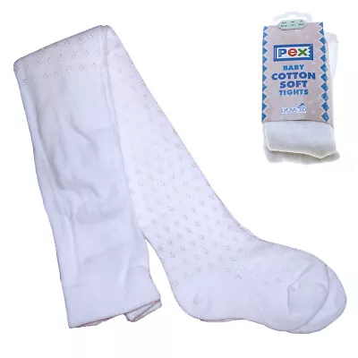 £5 • Buy NB - 3 YRS PEX Baby Girls White Tights Cherubs Pattern  High Quality Winter Warm