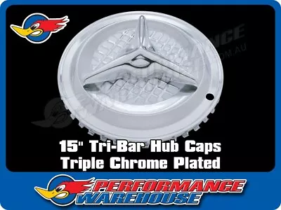 15 Inch Chrome Starburst Ripple Hubcaps Wheel Covers Set Of 4 • $249.95