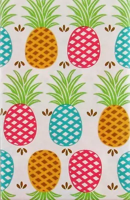 $16.50 • Buy Colorful Lattice Pineapples Vinyl Flannel Back Tablecloths Var Size