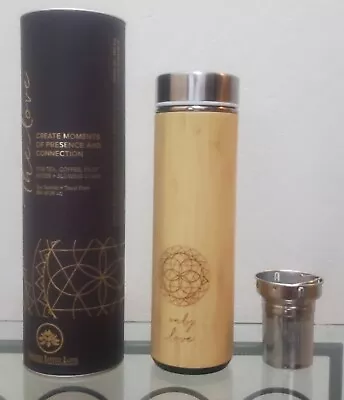 New Sacred Lotus Love Bamboo Tea Tumbler 18 Oz Loose Leaf Tea Infuser • $11