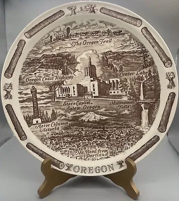 Vernon Kilns Oregon Decorative Plate - 10.5” - Salem OR • $29.50
