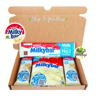 £4.63 • Buy 4 ITEM MILKYBAR & BUTTON PERSONALISED GIFT BOX Nestle Fathers Day Hamper 🍫🎁