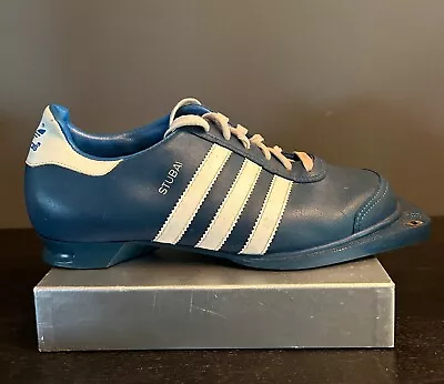 Adidas Stuba Bayer Germany Sz 7.5 Mens Sport Ski Shoe BLUE/White Very RARE/VTG • $60