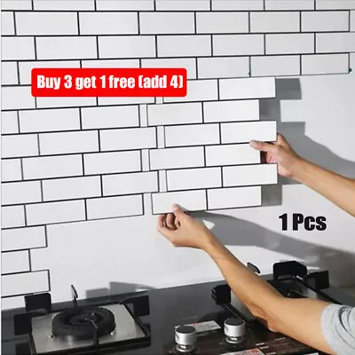 £4.83 • Buy 3D Tile Stickers Self-adhesive Mosaic Stick On Kitchen Bathroom Decor Wall Decal