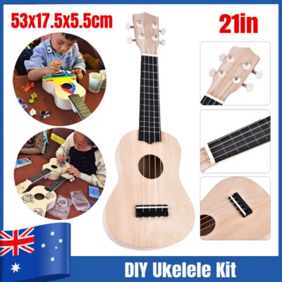 21  Ukelele Ukulele Basswood Guitar DIY Kit Hawaii Guitar Handwork Kids Gift AU • $12.34