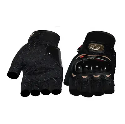 Men Motorcycle Half Finger Gloves Moto Fingerless Riding Protective Gear Gloves • $10.68