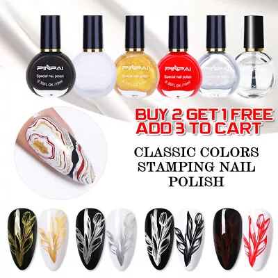 Classic BlackWhiteGoldSilverRed Nail Art Stamping Polish Printing Varnish • $5.29