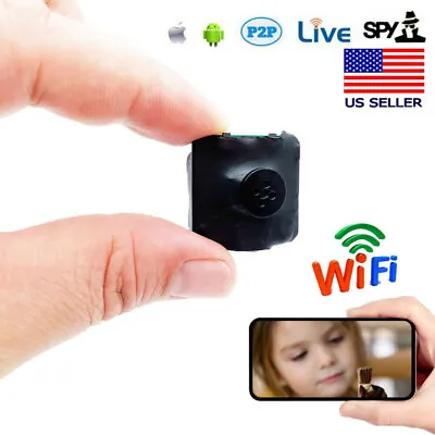 WIFI Wireless DIY Button 1080P HD Built In Battery Smallest Mini Micro IP Camera • $29.99