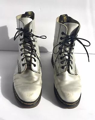 Vintage 1994 Doc Martin Air Wair Silver Combat Boots Size 6 • $50