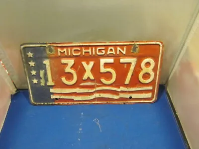 Vintage Michigan Municipal Bicentennial License Plate # 13 X 578 1976   • $9.23