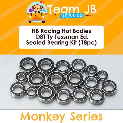 HB Racing Hot Bodies D8T Ty Tessman Ed. - 18 Pcs Rubber Sealed Bearings Kit • $19.99