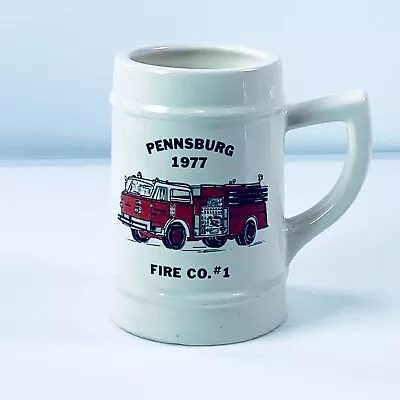 Vintage Pennsburg 1977 Fire Co. #1 Stein Firetruck/Fire Dept. Glass Mug 6  • $17.59