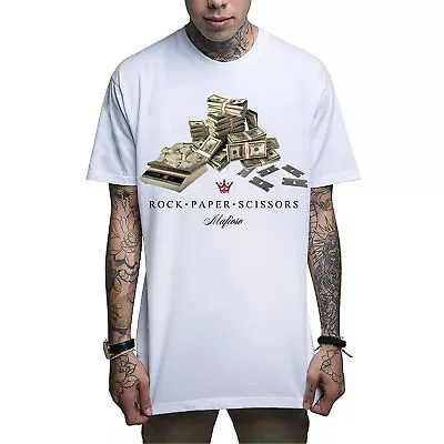 Mafioso Men's Rock Paper Scissors Short Sleeve T Shirt White Clothing Apparel... • $26.24