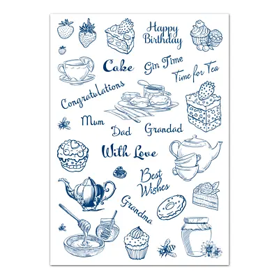 Tattered Lace Afternoon Tea A4 Clear Stamp Set Brand New • £7.95