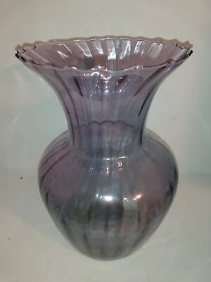 Optic Pink Purple Swirl Iridescent Glass 6.5  Vase Made In Mexico Very Delicate  • $18.40