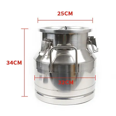 12-60L Stainless Steel Milk Can Wine Pail Bucket Oil Milk Tote Jug With Seal Lid • $82.65