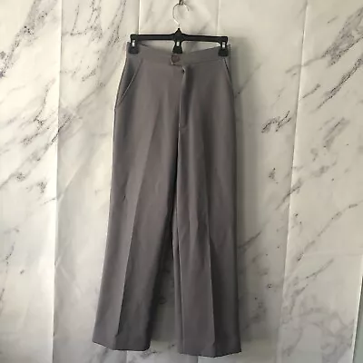 VINTAGE - 100% POLYESTER HIGH WAIST TROUSER PANTS GRAY WOMENS 8/26Inch WAIST  • $15.15