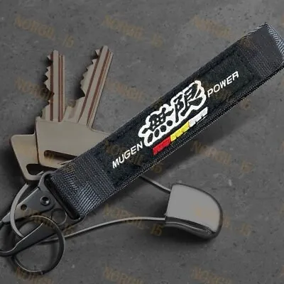MUGEN Black Racing Keychain Metal Backpack Key Ring Hook Strap Lanyard Nylon • $6.38