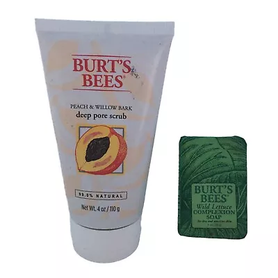 Burt's Bees ® Wild Lettuce Complexion Mini Soap + Peach 🍑 Willow Bark Scrub Duo • $37.69