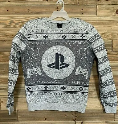 $29.99 • Buy PLAYSTATION Festive Ugly Christmas Sweatshirt Gray Long Sleeve Men's Size M