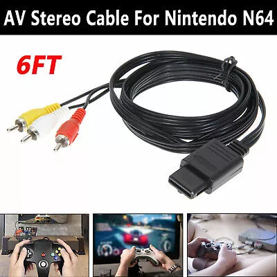 NEW N64 RCA AV A/V TV Audio Video Stereo Cable Cord For Nintendo 64 Game Machine • $5.82