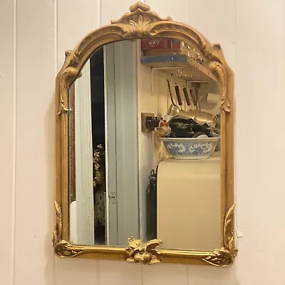 £38 • Buy Curved Antique Porthole Gold Butler Mirror Vintage Retro Embossed Baroque Retro