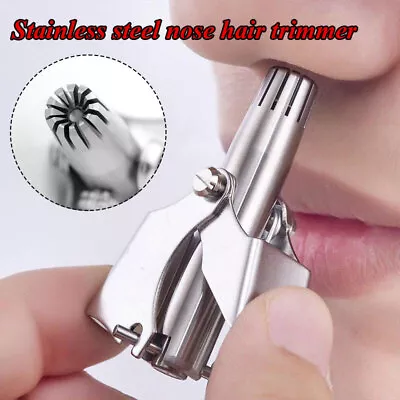 Nose Hair Trimmer Stainless Steel Manual Device Mechanical Shaving Hair • $5.13