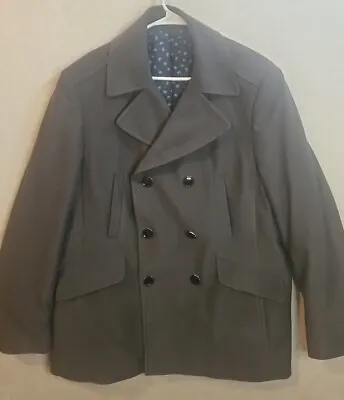 Luciano Natazzi Italian Mens L 40 Overcoat Polyester Trench Walking Coat Topcoat • $19.99