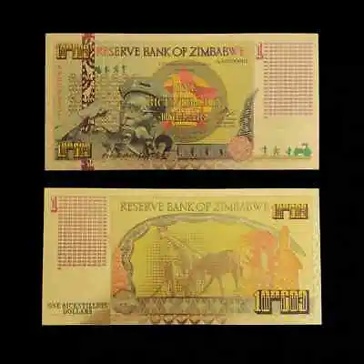 Zimbabwe Notes One Bicentillion Dollars Note Gold Banknote  • £2.98