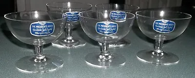 5 Vintage President's House Handmade Lead Crystal Morgantown Sherbert Glasses • $25