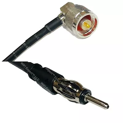 RFC240UF N MALE ANGLE To AM/FM MALE Coax RF Cable USA-Ship Lot • $16.43